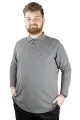 Büyük Beden Tshirt Polo Classic U.Kol Nakışlı 22445 Antramelanj ANTRASIT
