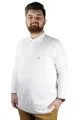 Büyük Beden Tshirt Polo Classic U.Kol Nakışlı 22445 Beyaz BEYAZ