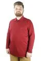 Büyük Beden Tshirt Polo Classic U.Kol Nakışlı 22445 Bordo BORDO