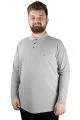 Büyük Beden Tshirt Polo Classic U.Kol Nakışlı 22445 Grimelanj GRI