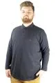Büyük Beden Tshirt Polo Classic U.Kol Nakışlı 22445 Lacivert LACIVERT