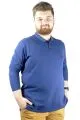Büyük Beden Tshirt Polo Classic U.Kol Nakışlı 22445 İndigo INDIGO