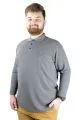 Büyük Beden Tshirt Polo U.Kol Cepli 22446 Antramelanj ANTRASIT