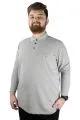 Büyük Beden Tshirt Polo U.Kol Cepli 22446 Grimelanj  GRI