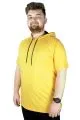Büyük Beden Tshirt Reglan Kapşonlu 22117 Hardal HARDAL
