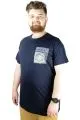 Erkek T shirt Bis Yaka Baskılı SKY 22139 Lacivert [product_color]