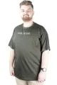 Erkek T shirt Bis Yaka Oversize Dark Future 22190 Haki HAKI