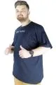 Erkek T shirt Bis Yaka Oversize Dark Future 22190 Lacivert LACIVERT