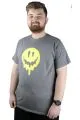 Erkek T shirt Bis Yaka Smile 22107 Füme [product_color]