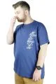 Erkek T shirt Bis Yaka We Better Act Now 22102 Indigo INDIGO