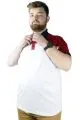 Erkek T shirt Polo Parçalı MD Logo 22300 Beyaz BEYAZ