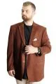 Big Size Mens Mono Collar Classic Ceket 23025 Taba