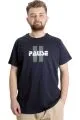 Big Size Mens T-Shirt PAUSE 23109 Navy Blue