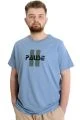Büyük Beden Erkek T-shirt PAUSE 23109 Mavi
