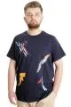 Big Size Mens T-Shirt RANDOM 23110 Navy Blue