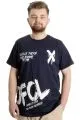 Big Size Mens T-Shirt UVELLE SAISON 23112 Navy Blue