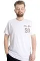 Büyük Beden Erkek T-shirt NEW YORK 23113 Beyaz