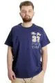Big Size Mens T-Shirt NEW YORK 23113 Indigo