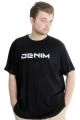 Büyük Beden Erkek T-shirt DENIM 23115 Siyah