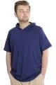 Büyük Beden Erkek T-shirt Kapşonlu Kısa Kol 23118 İndigo