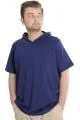 Big Size Mens T-Shirt Hoodie 23118 Indigo
