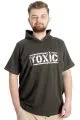 Büyük Beden Erkek T-shirt Kapşonlu TOXIC 23119 Haki