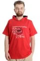 Büyük Beden Erkek T-shirt Kapşonlu MUHAMMAD 23120 Kırmızı