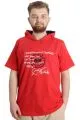Big Size Mens T-Shirt Hoodie MUHAMMAD 23120 Kırmızı
