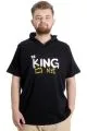 Big Size Mens T-Shirt Hoodie THE KING 23121 Black