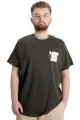 Büyük Beden Erkek T-shirt LIVE OR DIE 23124 Haki