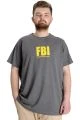 Büyük Beden Erkek T-shirt FBI 23127 Antramelanj