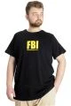 Büyük Beden Erkek T-shirt FBI 23127 Siyah