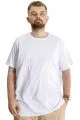 Big Size Mens T-Shirt Bis Collar Fragmented 23133 White
