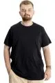 Big Size Mens T-Shirt Bis Collar Fragmented 23133 Black