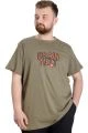 Büyük Beden Erkek T-shirt BRAIN MELT 23141 Haki