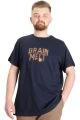 Büyük Beden Erkek T-shirt BRAIN MELT 23141 Lacivert