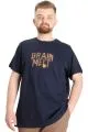 Big Size Mens T-Shirt BRAIN MELT 23141 Navy Blue