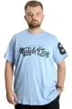 Big Size Mens T-Shirt Bis Collar Match Day 23155 Blue
