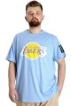 Büyük Beden Erkek Baskılı T-shirt 23156 Mavi