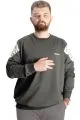 Büyük Beden Sweat Sleeve Garni Printed 23161 Haki