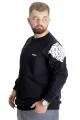 Big Size Sweat Sleeve Garni Printed 23161 Navy Blue