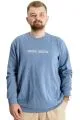 Büyük Beden Erkek Sweat Kuplu Creative Director 23167 Mavi