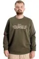 Big Size Mens Sweat Crew Neck Do İt Yourself 23168 Khaki