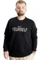 Big Size Mens Sweat Crew Neck Do İt Yourself 23168 Black