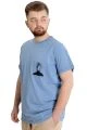 Büyük Beden Erkek T-shirt FINGERMARK 23201 Mavi