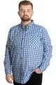 Big Size Mens Shirt Ekose Long Armlu 23300 Ice Blue