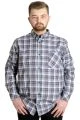 Big Size Men's Plaid Long Sleeved Pocket Shirt 23300 Brown