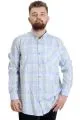 Big Size Mens Shirt Ekose Long Armlu 23300 Navy Blue-Hardal