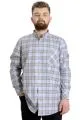 Big Size Mens Shirt Ekose Long Armlu 23300 Lila