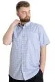 Big Size Mens Shirt Ekose Kısa Kollu 23301 Light Saks